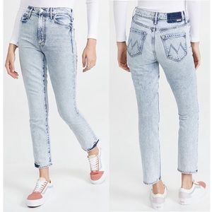 MOTHER The Swooner Rascal Ankle Jeans High Rise in Signs & Symbols Wash
